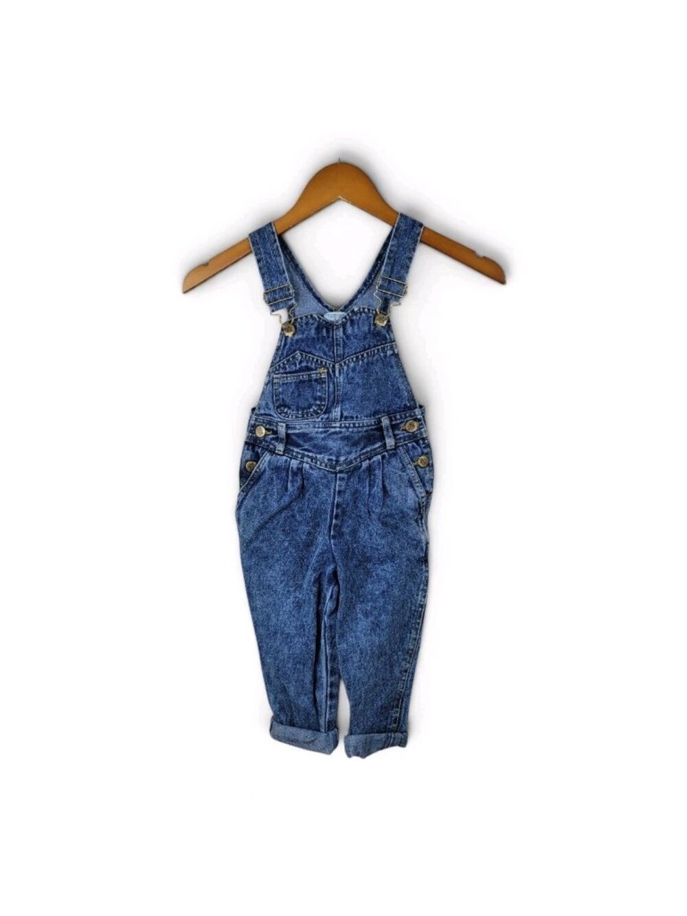 Vintage Jet Set Acid Wash Denim Overalls Jeans Girls Sz 4 4T 80s